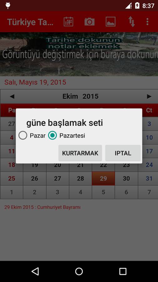 Download Türkiye Takvimi 2015